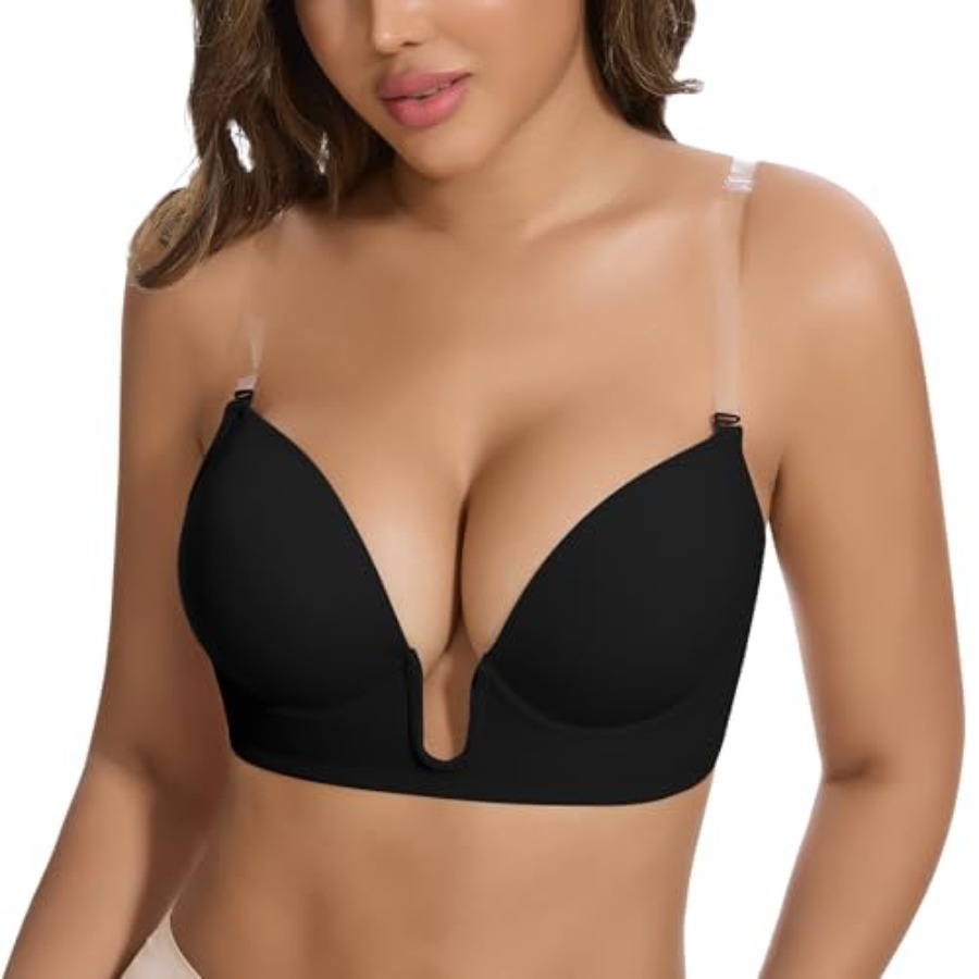 Push Up Bra Silicone - JOYSHAPER Plunge Bras for Women Backless