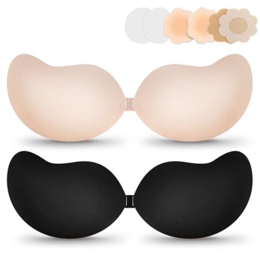 Push Up Bra Silicone - EIDOS Strapless Backless Sticky Push Up