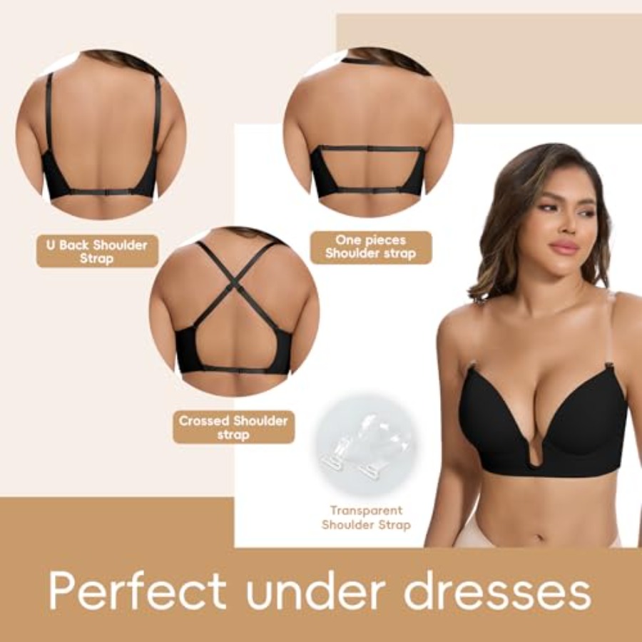 JOYSHAPER Plunge Bras for Wome - Push Up Bra Silicone 评论和价格