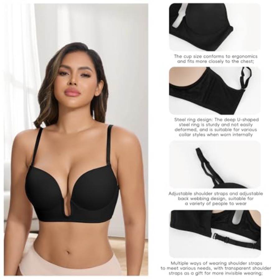 JOYSHAPER Plunge Bras for Wome - Push Up Bra Silicone 评论和价格