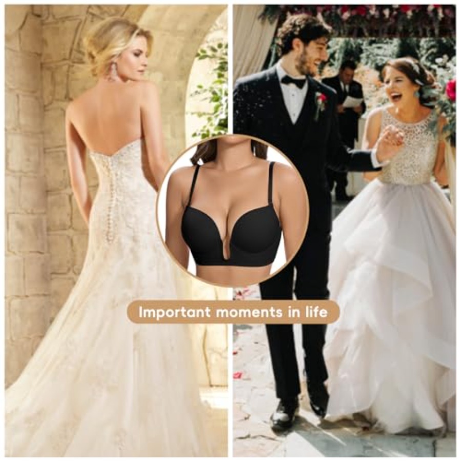JOYSHAPER Plunge Bras for Wome - Push Up Bra Silicone 评论和价格