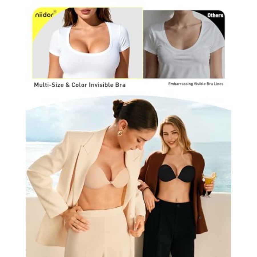 Niidor Adhesive Bra Strapless  - Push Up Bra Silicone 评论和价格
