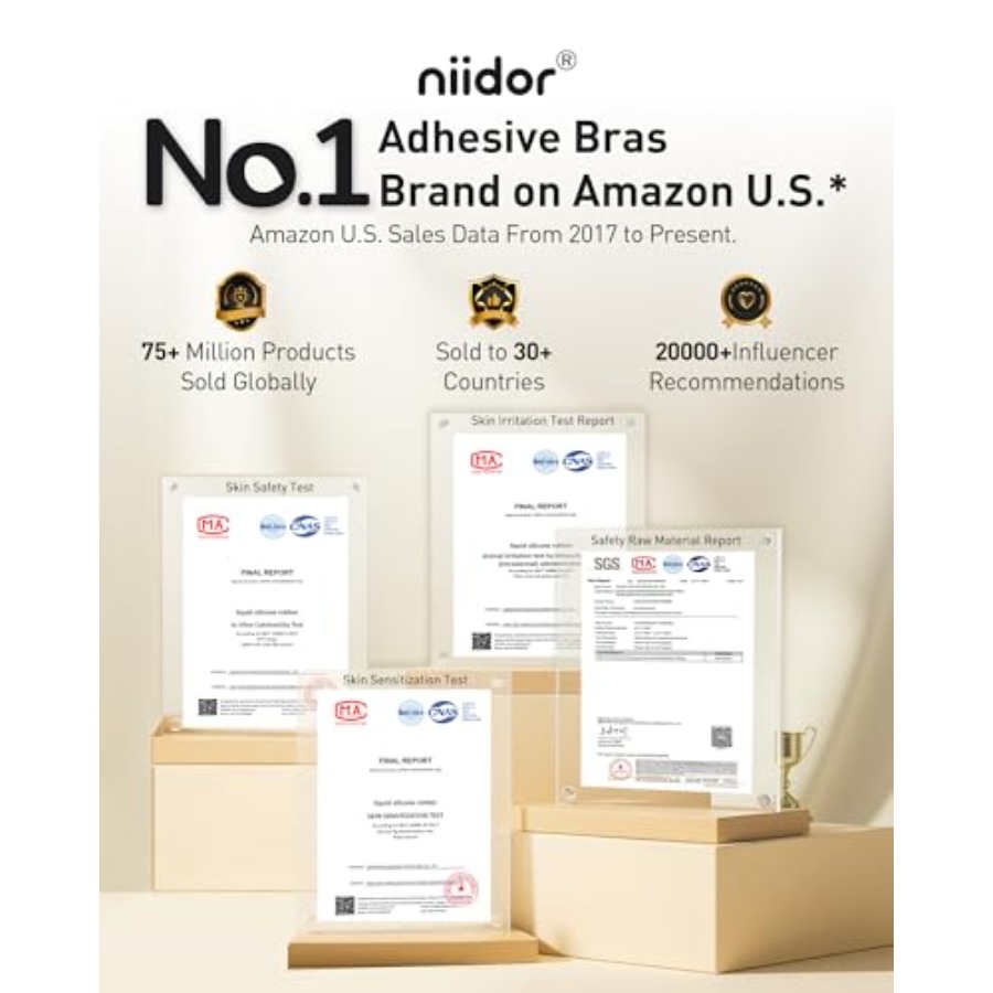Niidor Adhesive Bra Strapless  - Push Up Bra Silicone 评论和价格