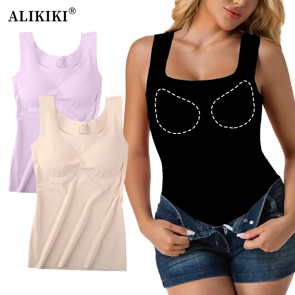 Ice Silk Wireless Push Up Tank - T Shirt Bra Seamless 评论和价格