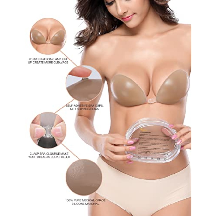 Wingslove Sticky Adhesive Bra  - Push Up Bra Silicone 评论和价格