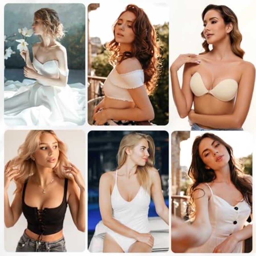 RELIRELIA Women's Sticky Self  - Push Up Bra Silicone 评论和价格